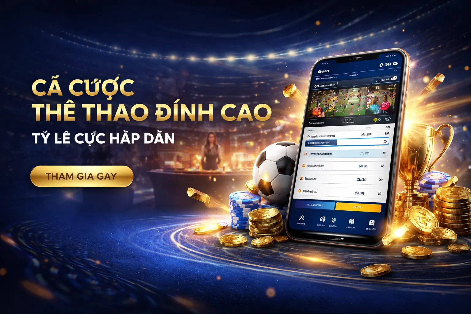 Ứng dụng di động ty le 5 với giao diện cá cược thể thao
